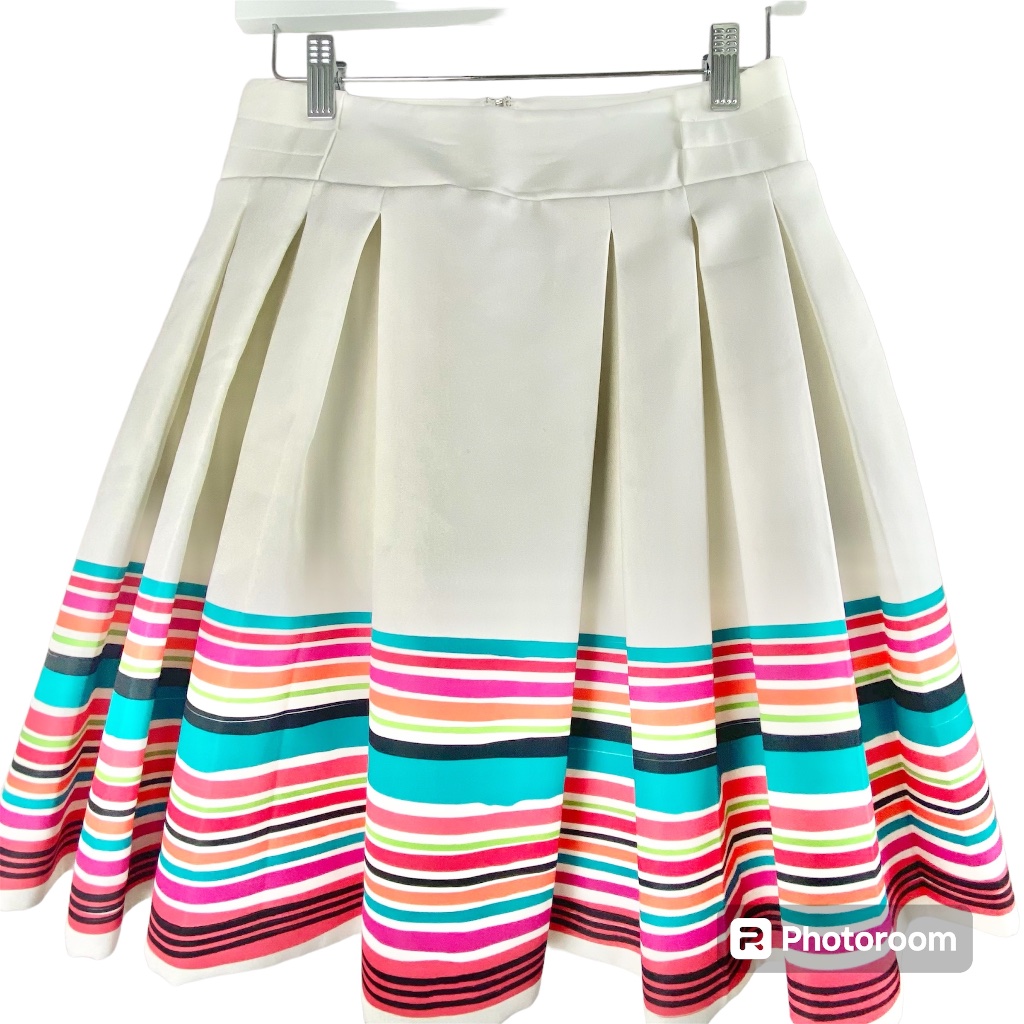 Badgley Mischka Skirt In Ivory/Multicolor Size 0